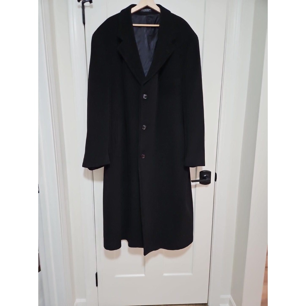 Lauren Ralph Lauren Men's L 52 Black Full Length Overcoat Topcoat Macedonia